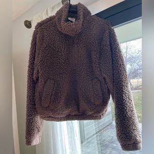 Cocoa brown quarter zip teddy